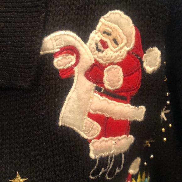 Santa Appliqué Cardigan Sweater - Picture 7 of 14